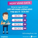 Vinaphone khuyến mãi ngày Vàng tặng 100% Data từ 24 – 25/1/2017