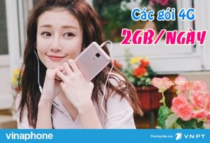 các gói cước 4G Vinaphone có mức ưu đãi data 2GB/ngày.