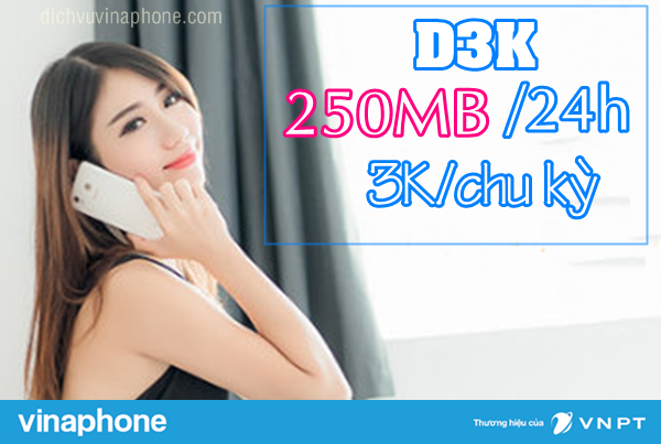 đăng ký gói D3K mạng Vinaphone