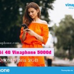 Đăng ký các gói 4G Vinaphone 5000đ nhận từ 200MB đến 2GB