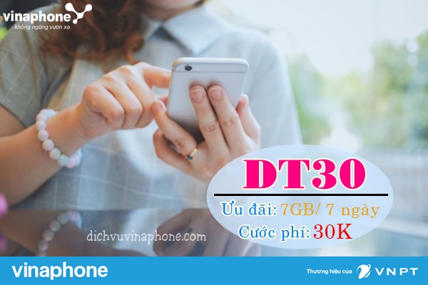 Đăng ký gói DT30 mạng Vinaphone 
