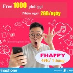 Hướng dẫn đăng ký gói Fhappy 1 tháng của Vinaphone giá 49K