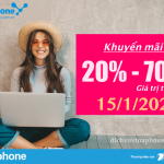 Khuyến mãi 20% đến 70% thẻ nạp Vinaphone vào ngày 15/1/2021