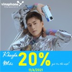Vinaphone khuyến mãi 20% giá trị thẻ nạp duy nhất 11/6/2021