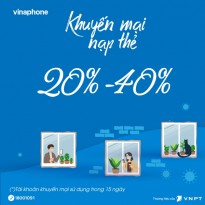 Vinaphone khuyến mãi tặng 20% -40% thẻ nạp ngày vàng 27/8/2021