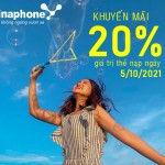 Vinaphone khuyến mãi thẻ nạp tặng 20% thẻ nạp duy nhất 5/10/2021